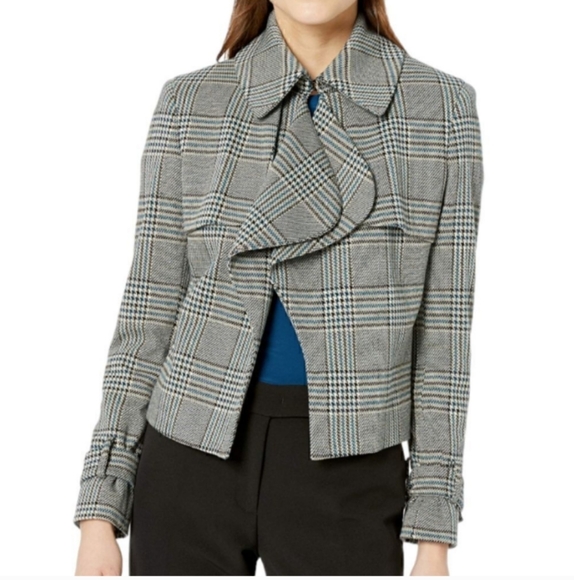 Anne Klein Jackets & Blazers - Anne Klein Open Front Houndstooth Blazer Jacket, Sz 14